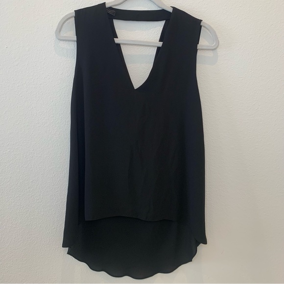 BCBGMaxAzria Black V-Neck Blouse - Picture 2 of 4
